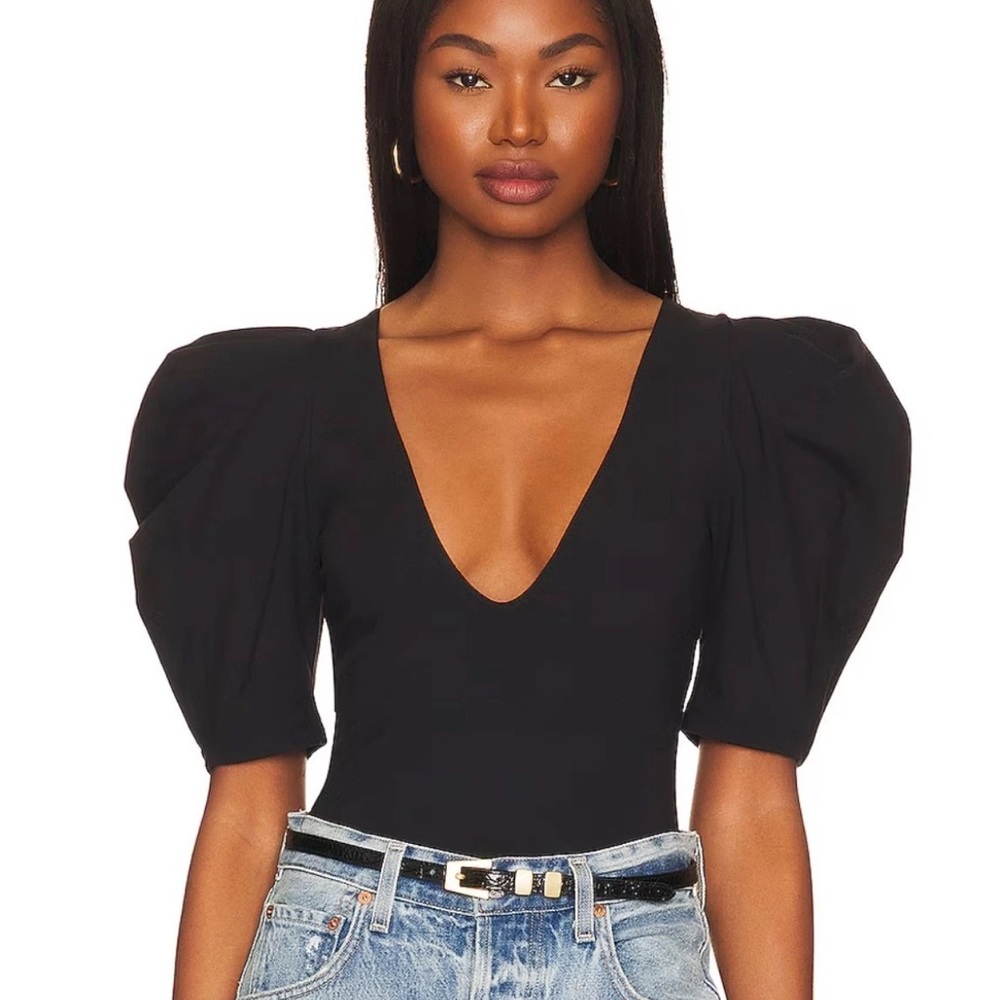 Free People Intimately Va Va Voop Puff Sleeve Bodysuit